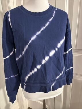 ATHLETA 🩷 Navy Tie-Dye Crewneck Sweater